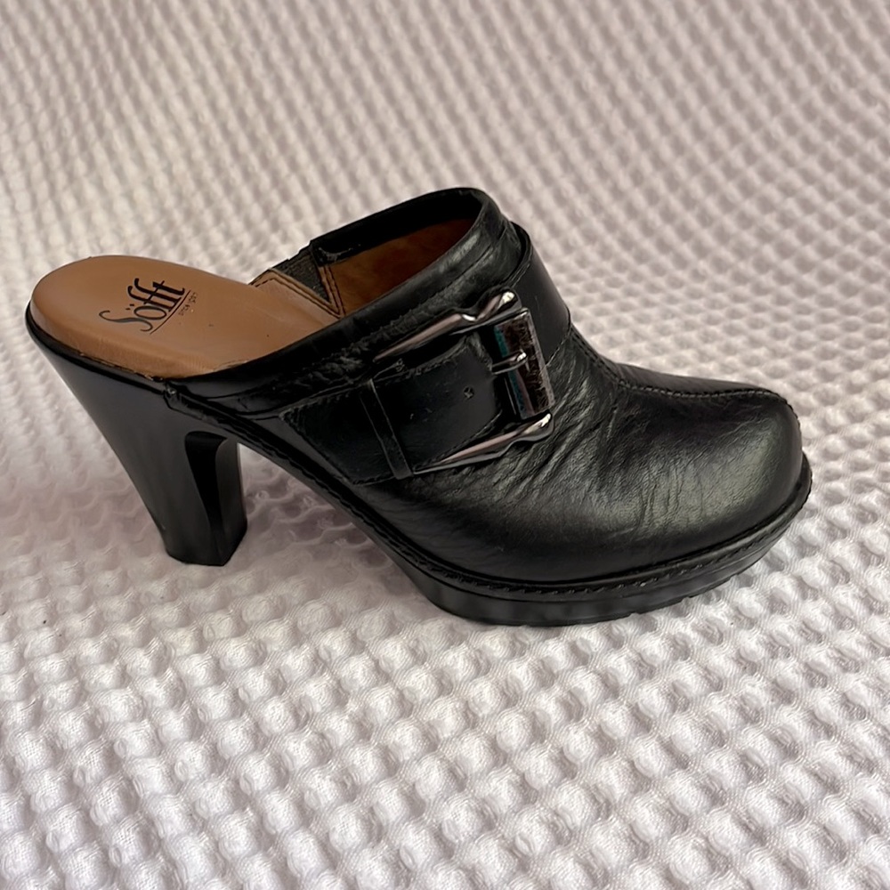 Sofft Brand, high heeled mule, black, size 7